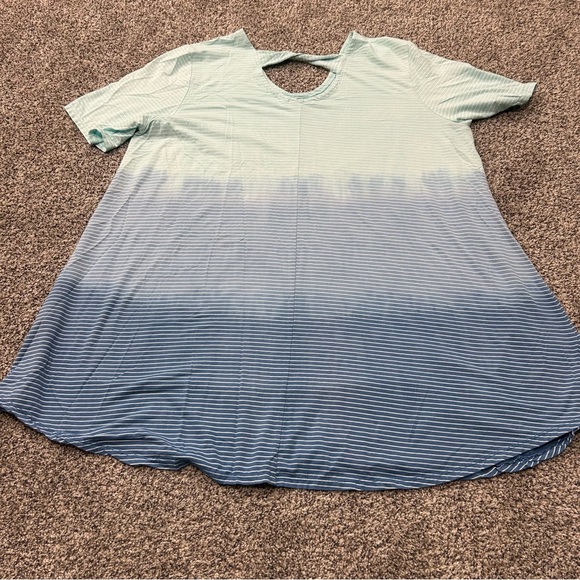 Fresh Produce Womens Dress Size 3x Stripes A-Line Blue Cotton Casual Comfort - Picture 4 of 4